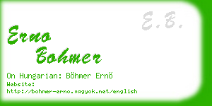 erno bohmer business card